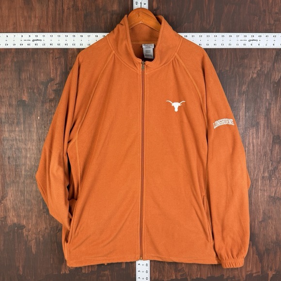 Texas Longhorns Pro-Edge Lightweight Fleece Full Zip Jacket Orange Men's XL NCAA - Picture 1 of 8